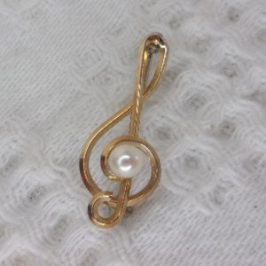 Krementz Gold Music Staff Pin